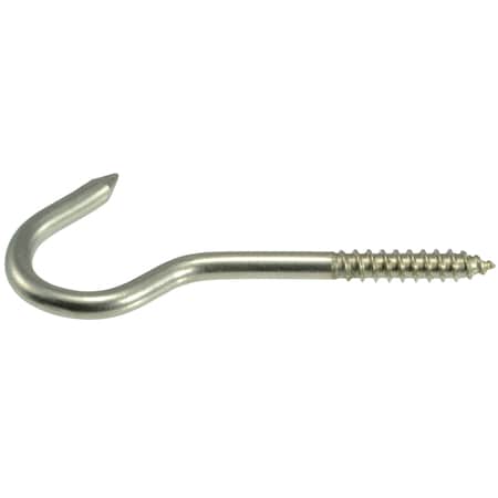Midwest Fastener 5/16" x 1-3/64" x 4-1/2" 18-8 Stainless Steel Screw Hooks 4PK 32627